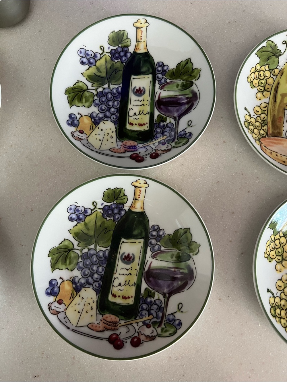 Mega Sale! Decorative Cheese & Wine Ceramic Plate set of 8 plates—NWOT! - Picture 6 of 9